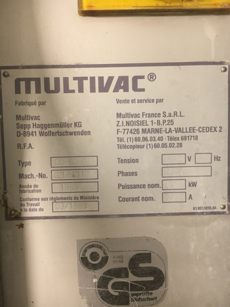 Thermoformeuse Multivac CD-6000